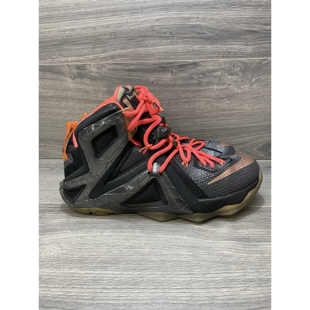 Nike Lebron Basketball Shoes Sneaker Mens 8 Rose Gold Black XII Elite Casual